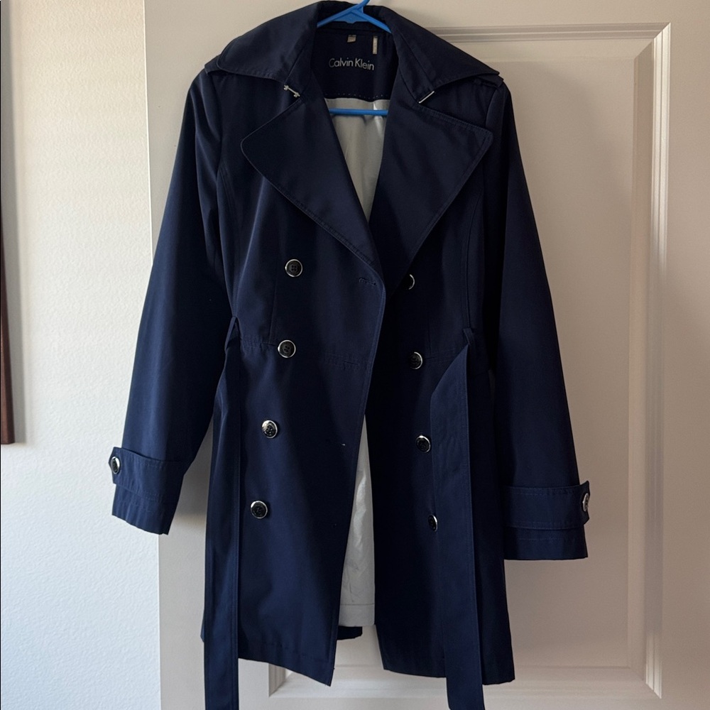 Calvin Klein Navy Trench Coat